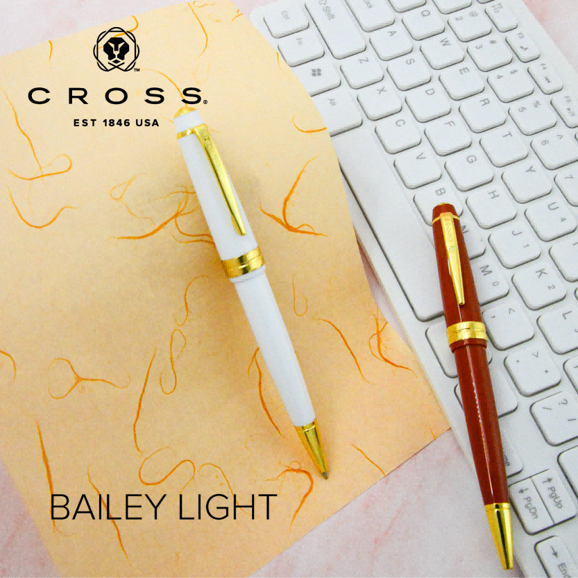 CROSS Koshi ปากกาลูกลื่น Bailey Light สํานักงานธุรกิจปากกาลายเซ็นตัวอักษรของขวัญให้นักเรียนเขียนปากก