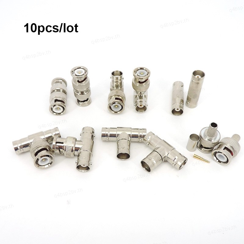 10pcs 2way BNC ชายหญิงขวา angel BNC ชายหญิงปลั๊กแจ็ค t ประเภท splitter RG59 Q9 Coaxial สายเชื่อมต่อ 