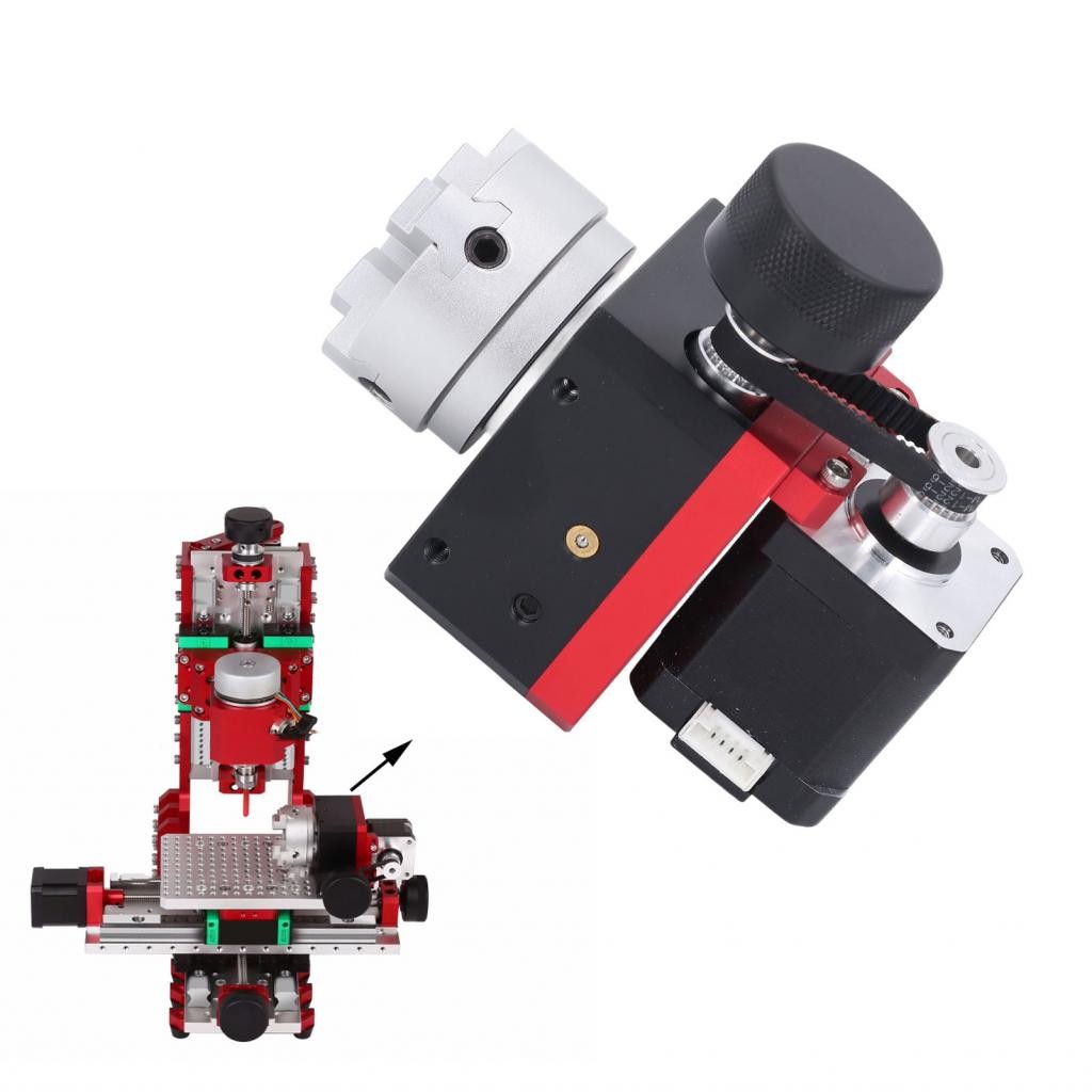 Supergoodsales เครื่องแกะสลัก 4th Axes 42x32 Stepper Motor 1: 60 Reduction Ratio ขนาดเล็กน้ําหนักเบา