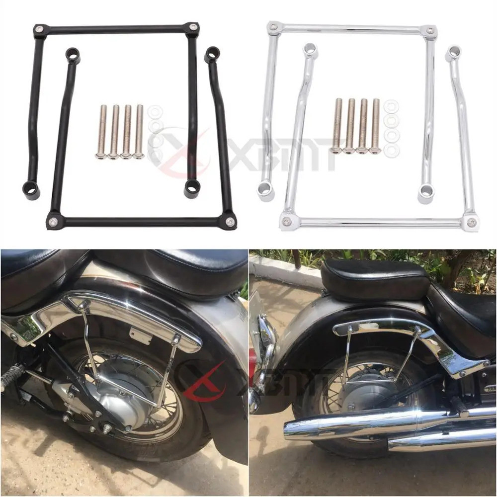 รถจักรยานยนต์ Saddlebag รองรับบาร์ยึดสําหรับ Yamaha Dragstar V-Star DS400 DS650 DS1100 DS1300 XVS400