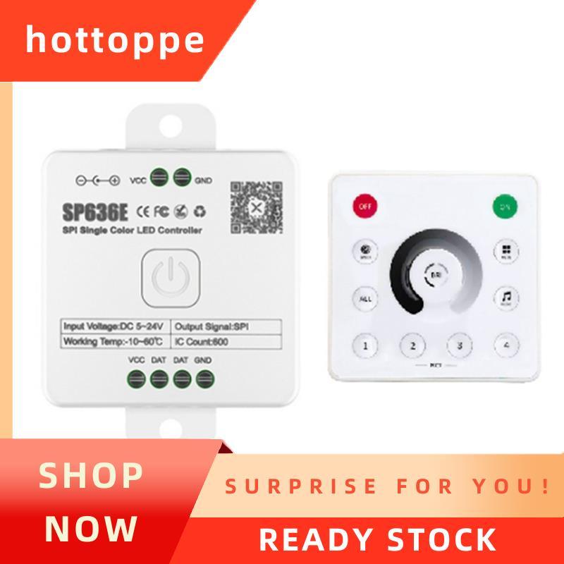 hottoppeand-SP636E SPI DC5-24v คอนโทรลเลอร์ขาวดําพร้อม AND-RC1 รีโมทคอนโทรลรองรับ 2.4G Touch รีโมทคอ