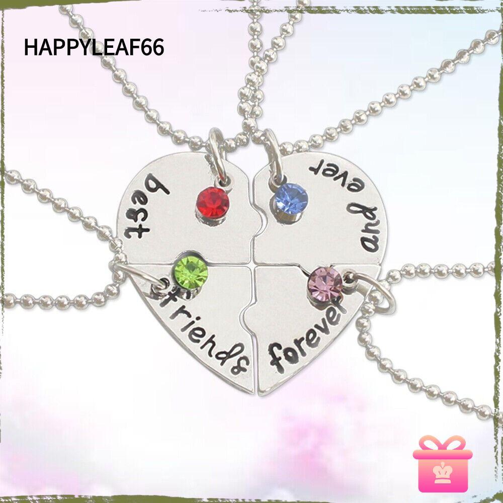 HAPPYLEAF66 4 Bff Friend Love Necklace Best Friend Froever Necklace