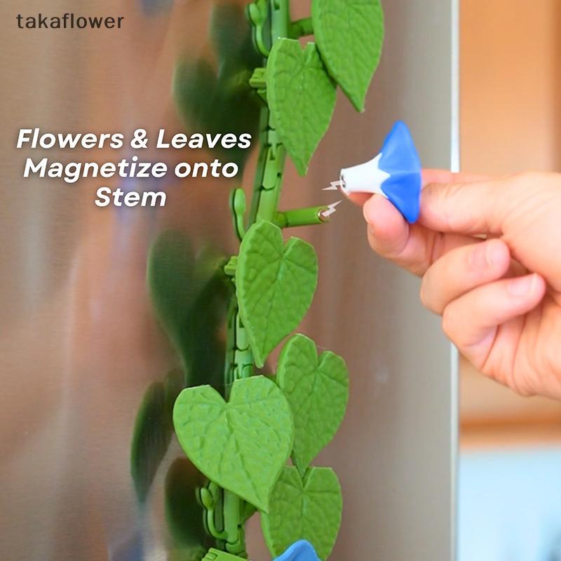 Takaflower Morning Glory แม่เหล็ก 3D พิมพ์ประดิษฐ์ Morning Glory ตู้เย็นแม่เหล็กตกแต่งเหมาะสําหรับตก