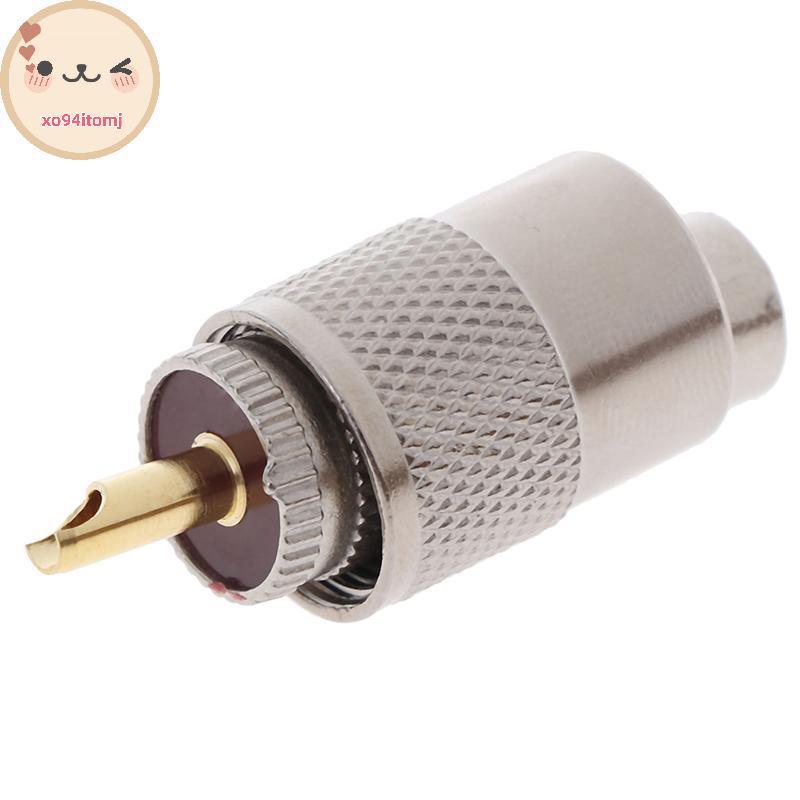 XOTOMJ 1PCS UHF PL259 ชายปลั๊กตรง Solder Connector อะแดปเตอร์สําหรับ RG8U RG58-3 TH