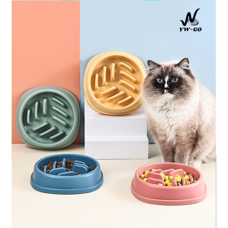 ชามอาหารสัตว์เลี้ยง ABS Pet Food Bowl สุนัข แมว ชามช่วยลดการสำลัก (พร้อมส่ง) CW125