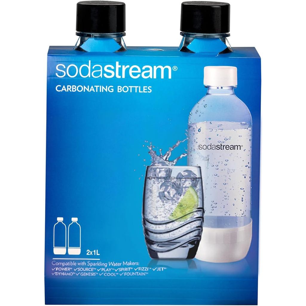 ขวดอัดลม Sodastream 1l- สีดํา (แพ็คคู่)