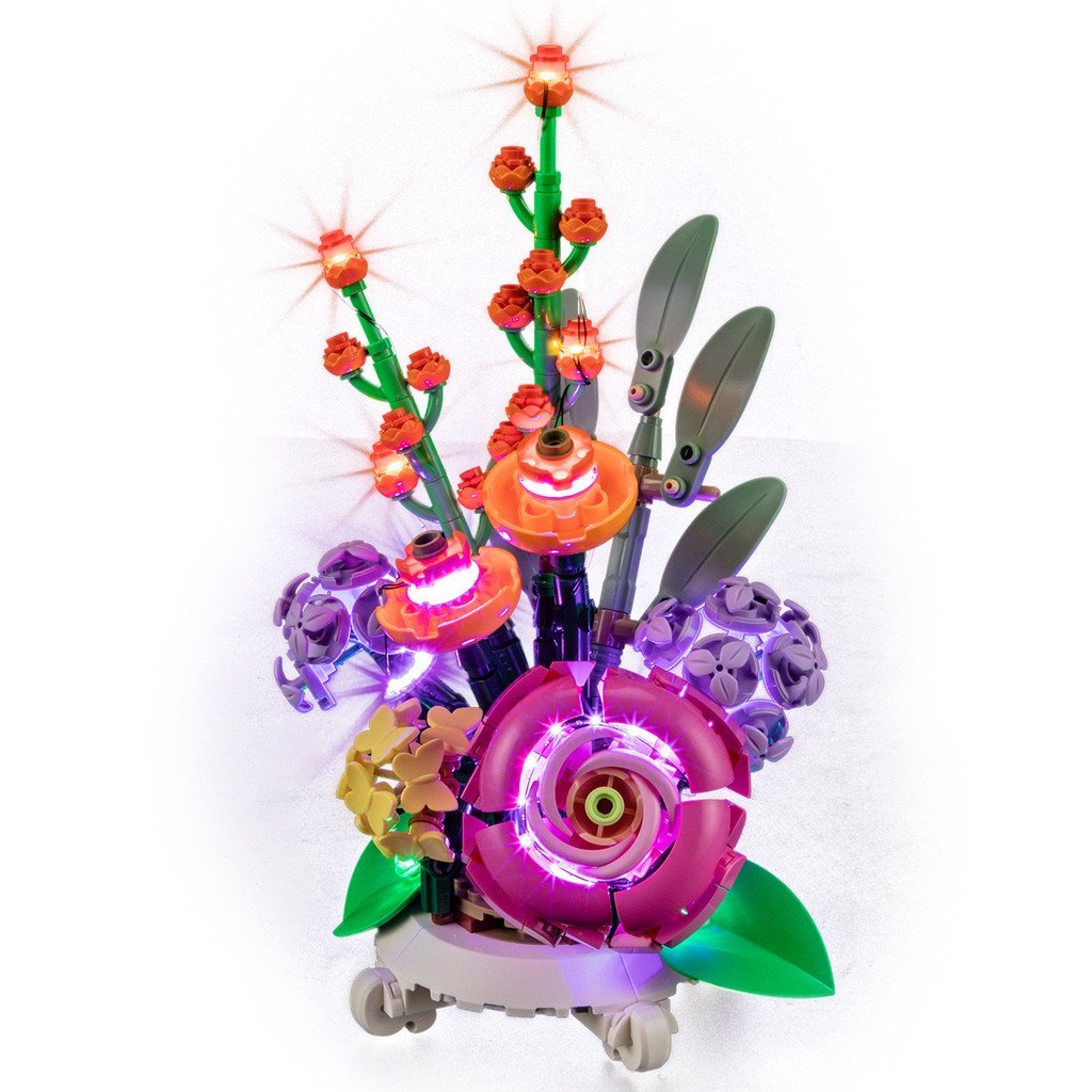 แสงเข้ากันได้เลโก้ไฮบริด40762LEDเครื่องประดับกระถางดอกไม้YEABRICKSกระถางต้นไม้แสงอาคารบล็อก