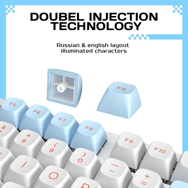 FURYCUBE G87 แป้นพิมพ์เครื่องกล 87 คีย์ Gasket Mechanical Keyboard Spherical Keycaps Noah Silver Swi