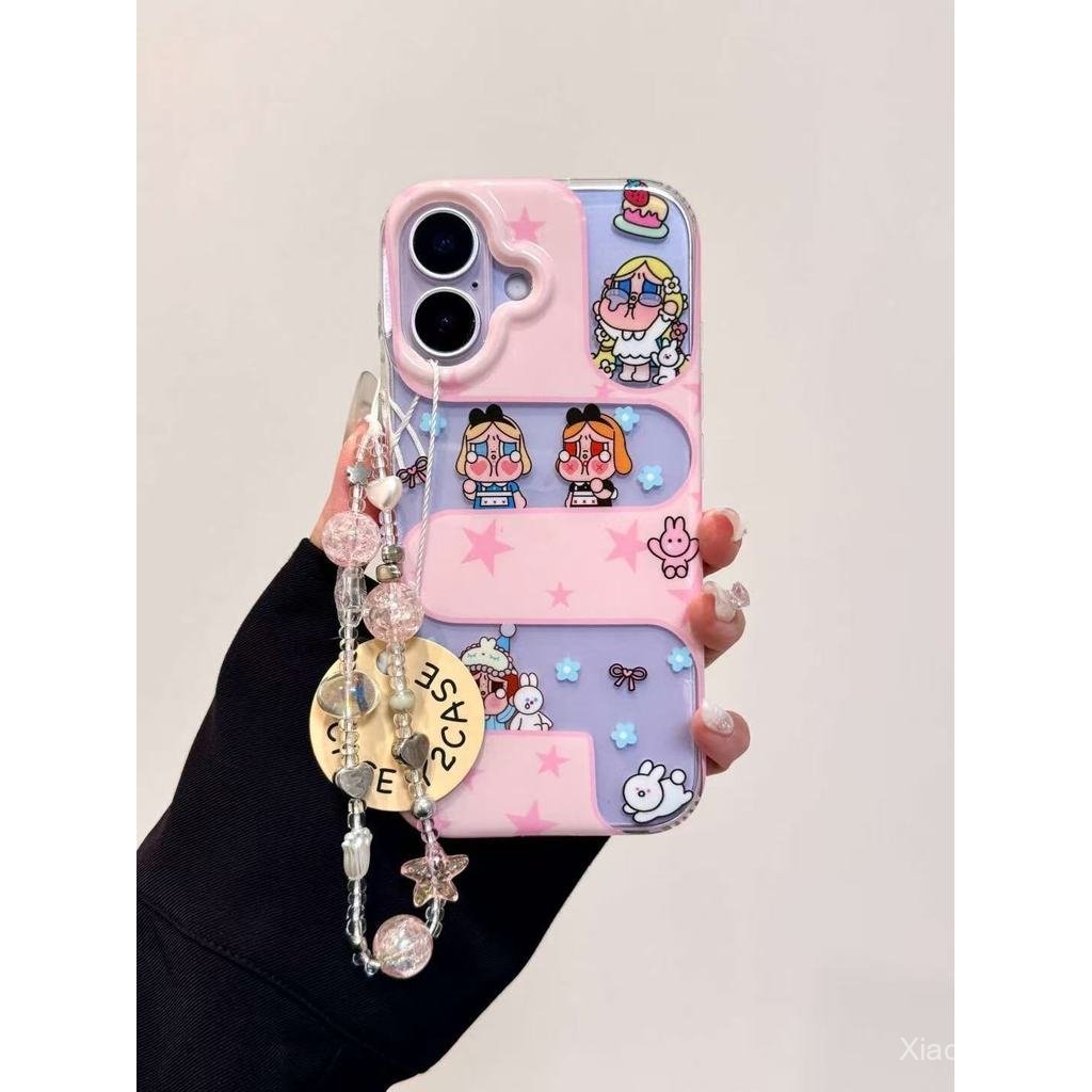 เคสโทรศัพท์ เหมาะสําหรับ iPhone 11 12 13 14 15 16 17 Pro max Plus Air Star Crying Baby + Chain Shock