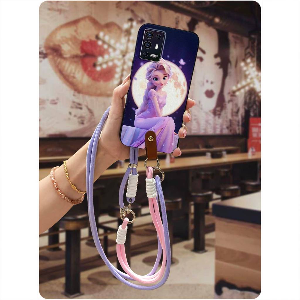 ZTE เชือกเส้นเล็กกันกระแทกเคสโทรศัพท์สําหรับZTE Axon A31 5Gป้องกันฝุ่นน่ารักTPUสร้อยคอCrossbody Soft