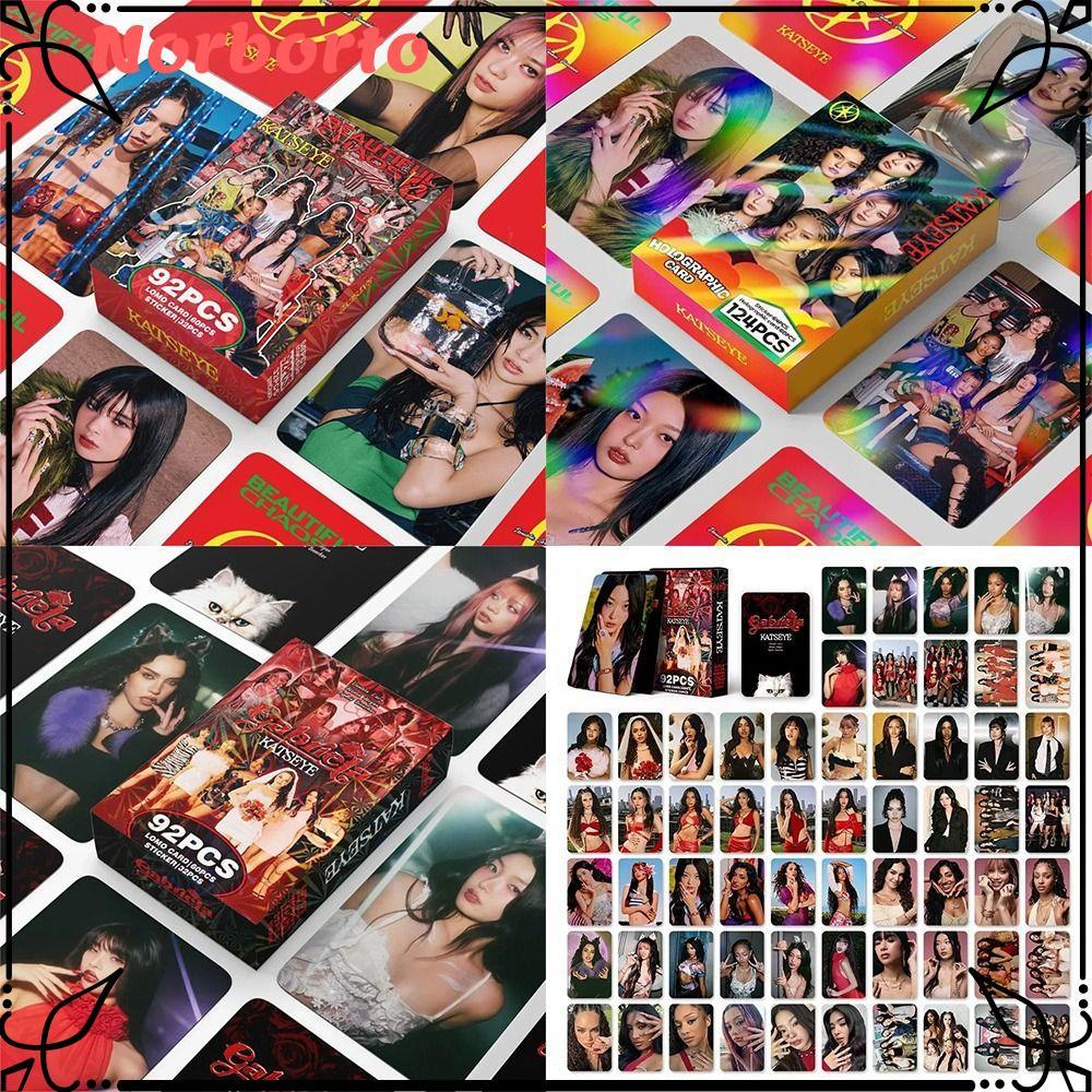 NORBERO 92/124 ชิ้น KATSEYE การ์ดรูปถ่าย Lomo, BEAUTIFULCHAOS LARA DANAELA KATSEYE อัลบั้ม LOMO การ์