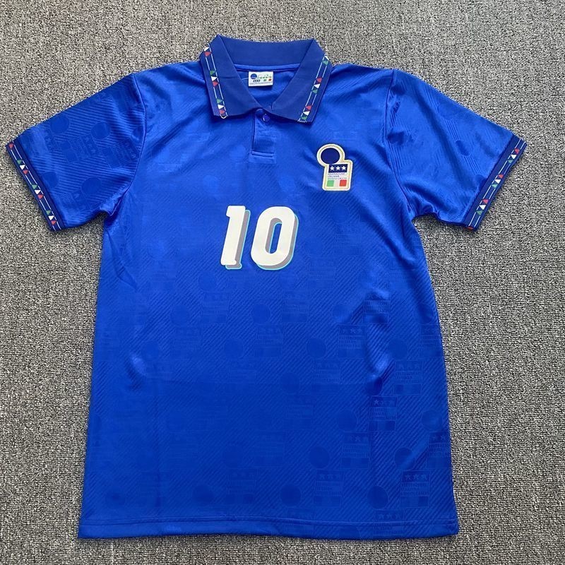 (S-2XL) 1994 เสื้อฟุตบอลแฟนย้อนยุคอิตาลีและเยือน