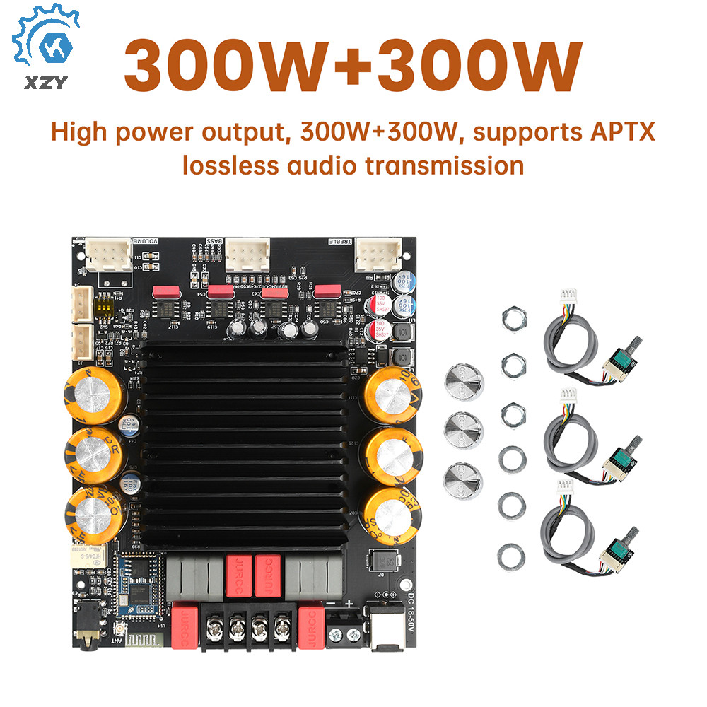 DC18-50V 3002T PRO Qualcomm QCC3034 BT เครื่องขยายเสียงดิจิตอล 2.0 ช่อง APTX Lossless 300W + 300W