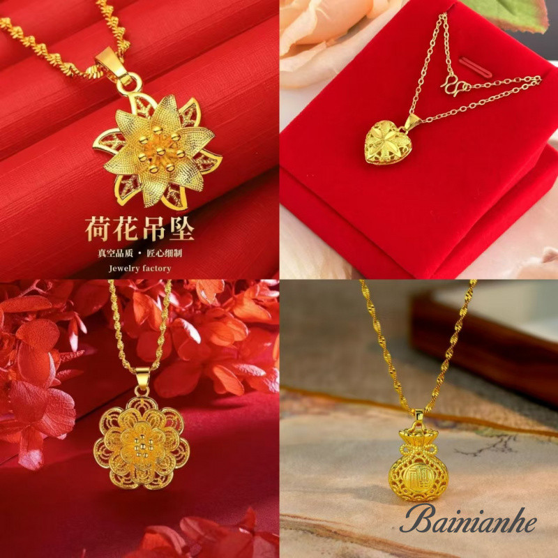 สร้อยคอเคลือบทอง 18K ลายดอกไม้ ออกแบบประณีต สำหรับคนชอบสไตล์เรียบหรูกับสร้อยคอแฟชั่น