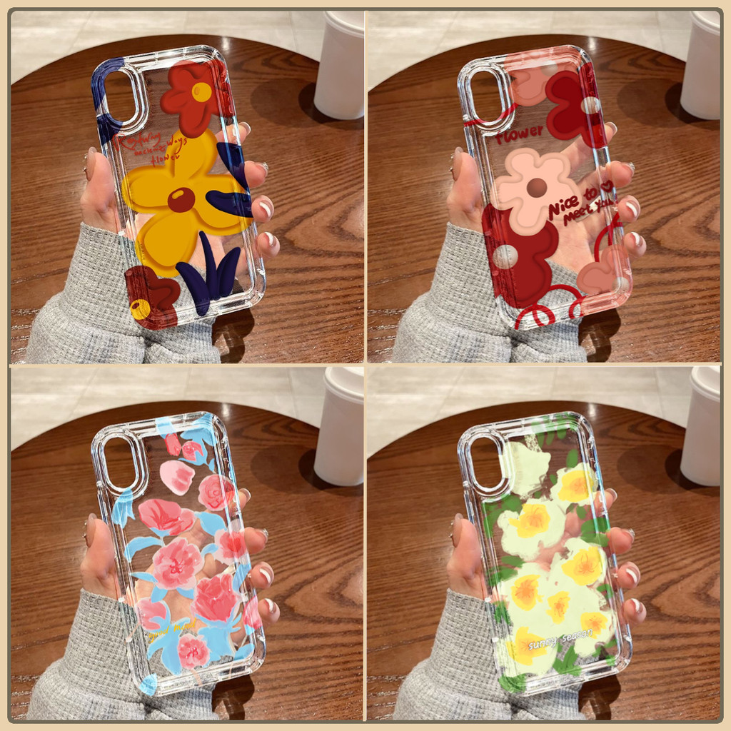 สำหรับ for iPhone 16 11 13 17 14 15 12 Pro Max 6S 7 8 Plus X XR XS MAX SE2020 เคสนิ่มใสถุงลมนิรภัยกันกระแทกการ์ตูนน่ารัก