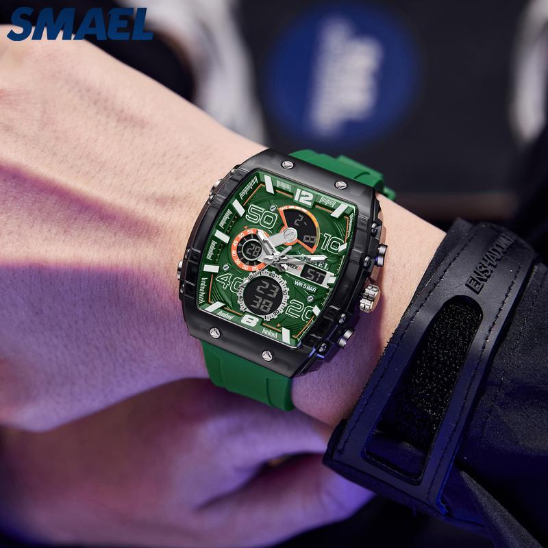 SMAEL นาฬิกาอิเล็กทรอนิกส์สําหรับผู้ชาย สมาเอล เหมาะสําหรับนักเรียนและกีฬากันน้ําเรืองแสงในที่มืด มั