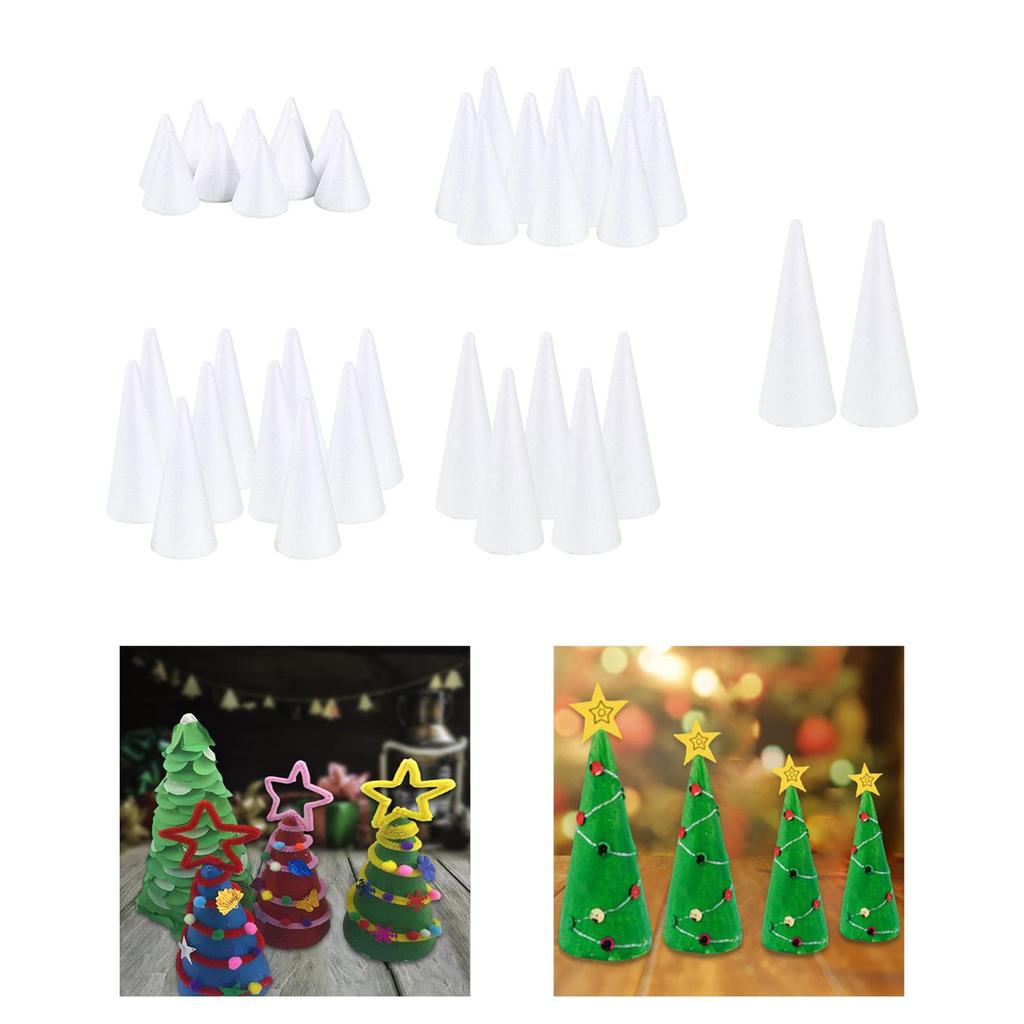 [Qklmdt] Foam Cone Craft DIY Craft Material Party Supply Accessories Table Centerpiece