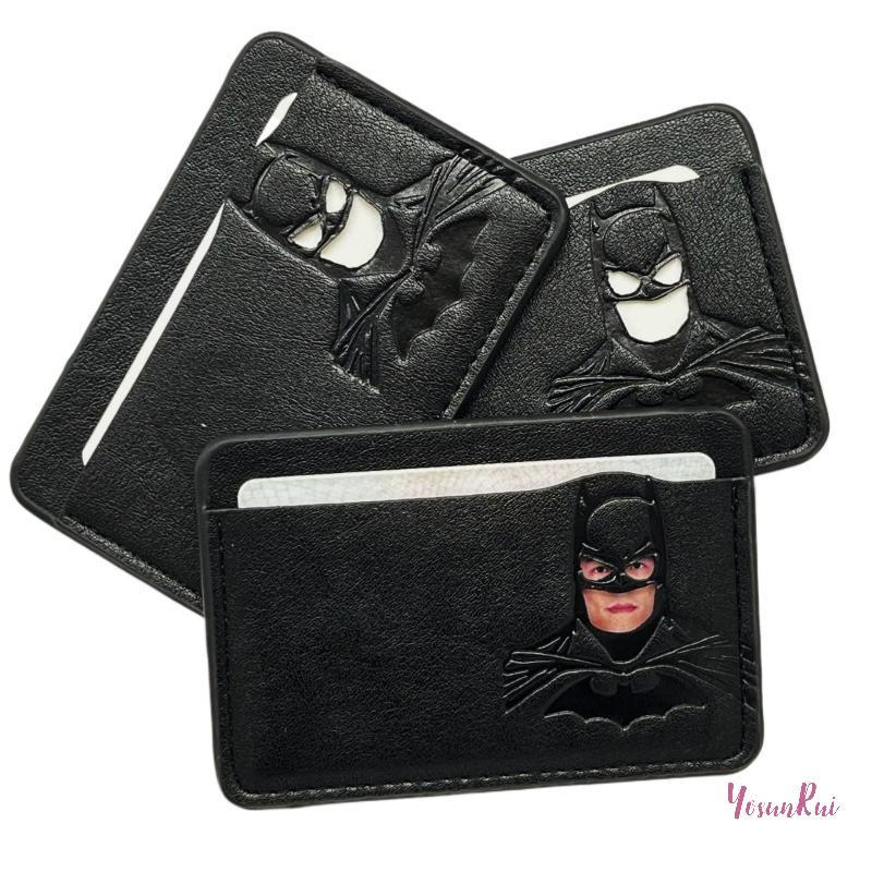 YosunRui] Bat ID Wallet Slim Leather Card Holder Case Wallet With Hero Mask Creative Anniversary Bir