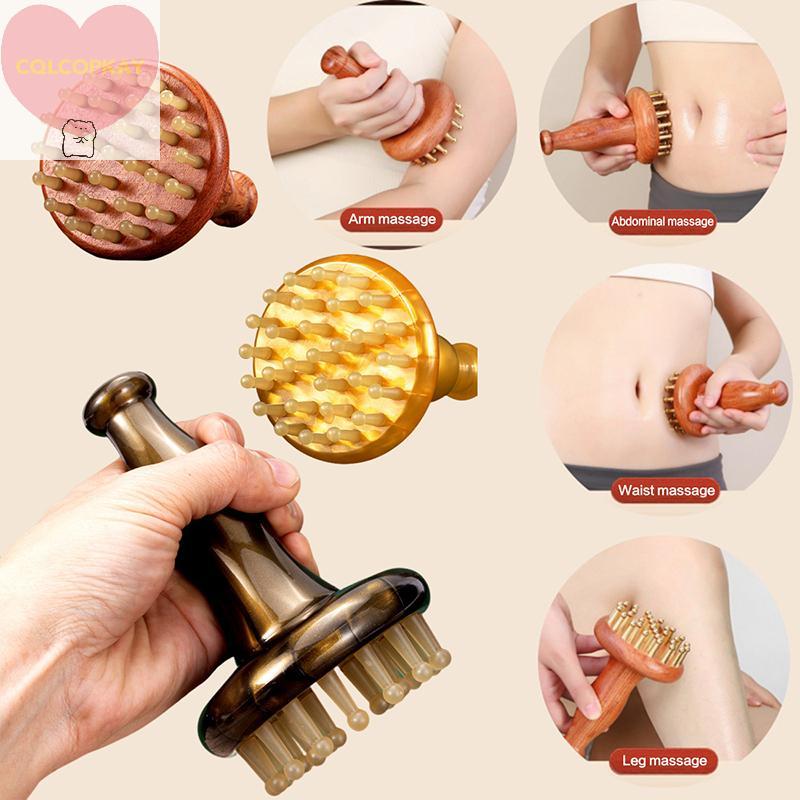 HANHAI 29 ฟัน Meridian แปรงไม้ยาง Handle แปรงนวดอเนกประสงค์หัวคอขา Body Gua Sha Beauty & Body เครื่อ