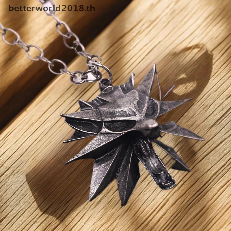 [bet] 1 ชิ้น Vintage พวงกุญแจกระเป๋ารถ Key Holder The Witcher 3 Wild Hunt พวงกุญแจ Wolf Head โลโก้สร