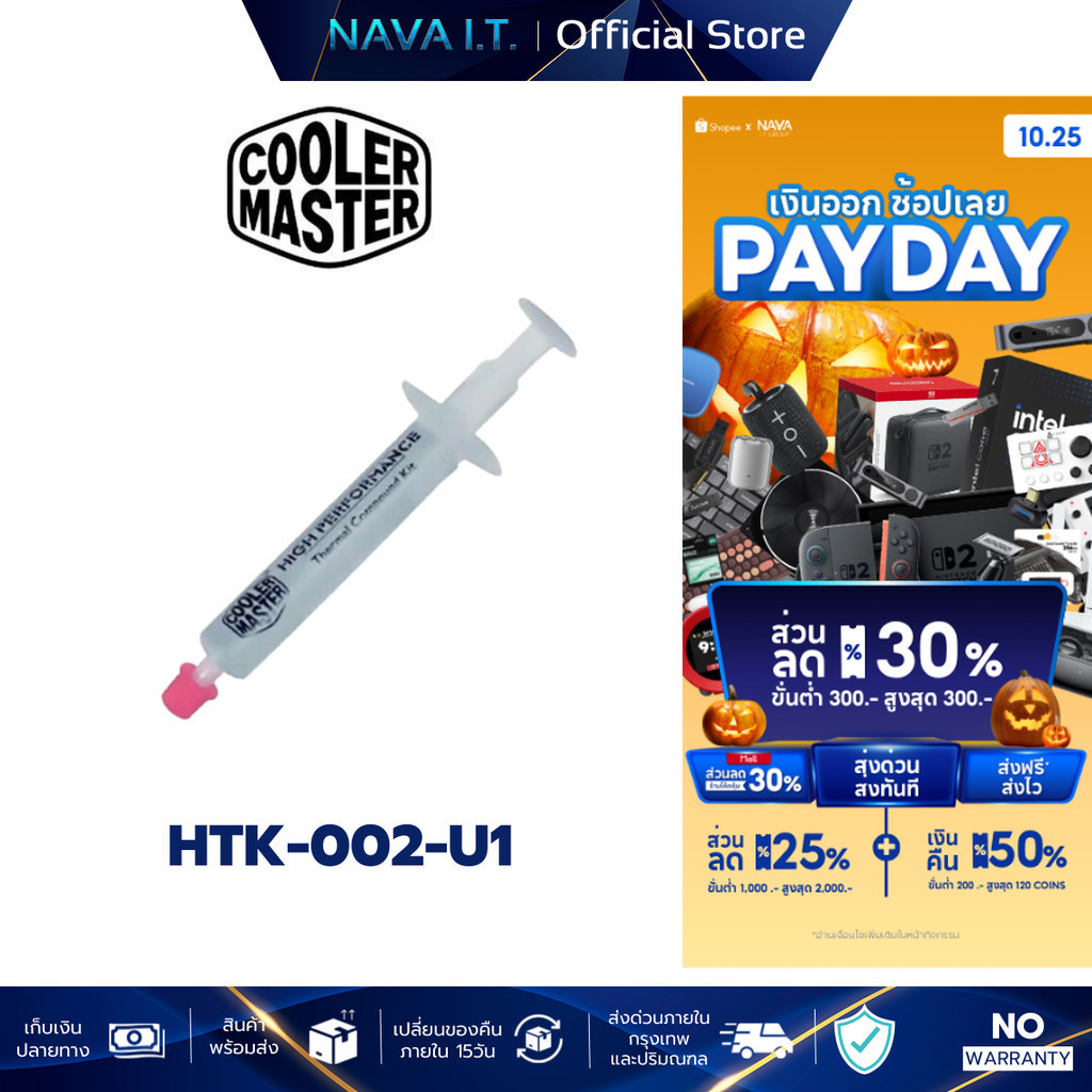 COOLER MASTER SILICONE ซิลิโคน HTK-002-U1 THERMAL PASTE HIGH PERFORMANCE