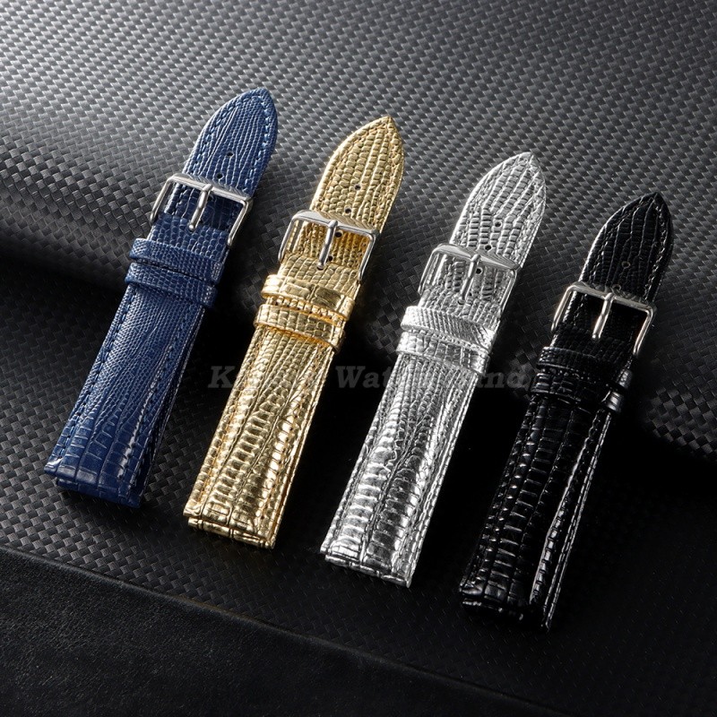 18มิลลิเมตร20มิลลิเมตร22มิลลิเมตรจระเข้จิ้งจกลายหนังสายนาฬิกาสากลหนังนุ่มนาฬิกาวงผู้หญิงผู้ชายสไตล์สร้อยข้อมือ ข้อมือ เข็มขัด - รูปที่ 2