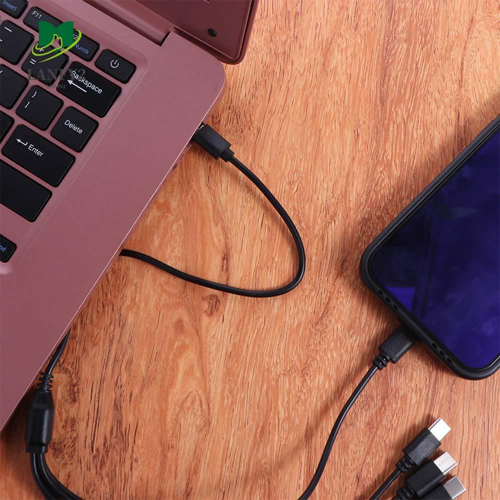 ALANFY Multi USB C ถึง USB C Cable, 50cm8150cm 6 in 1 Type-C USB C Splitter Cable, สายชาร์จสีดํา USB