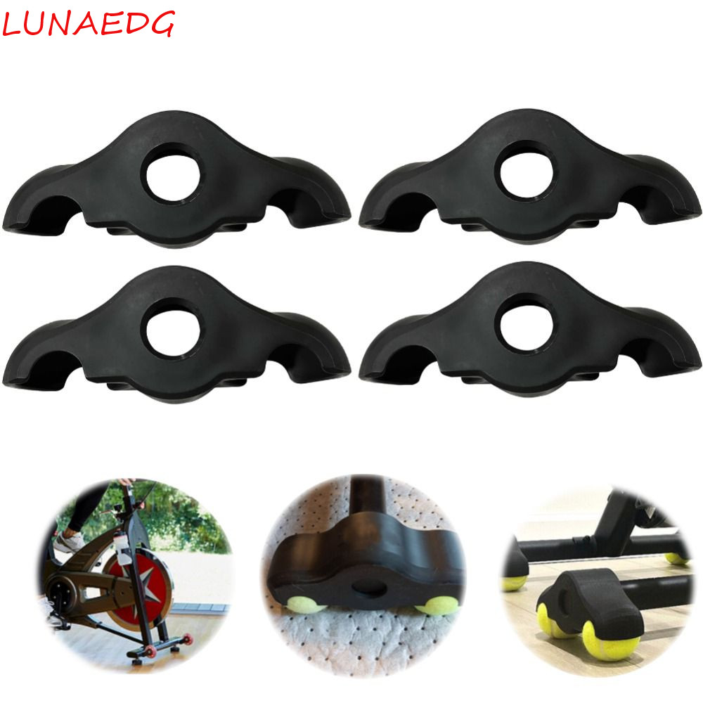 LUNAEDGE 2 PCS Tennis Ball Foot Pads,พลาสติกสีดําขี่จักรยานการฝึกอบรมแผ่นเท้า,Protable Smart Bike Tr