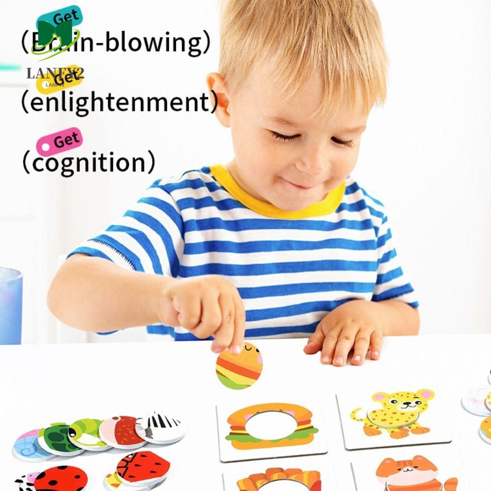 ALANFY 3D เกมกระดานปริศนา,สัตว์รูปแบบกระดาษเด็กไม้จับคู่ของเล่น,เด็กความรู้ความเข้าใจจิ๊กซอว์ของเล่น