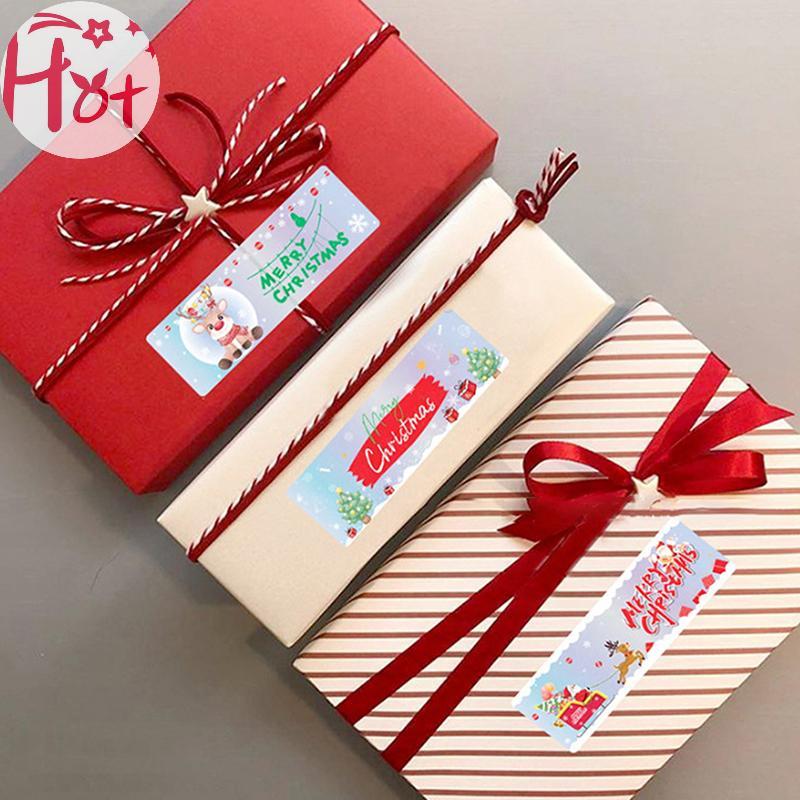 GE 250ชิ้น/ม้วนสุขสันต์วันคริสต์มาสสติกเกอร์สําหรับของขวัญตกแต่งซองจดหมายซีลสติกเกอร์สําหรับวันหยุดก