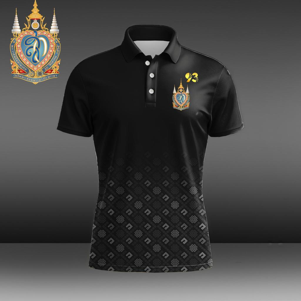 ชุดทำงานสไตล์ใหม่ฤดูร้อน 3 ชิ้น ประกอบด้วยเสื้อโปโลแขนสั้นสีดำ สวมใส่ง่ายและสบาย