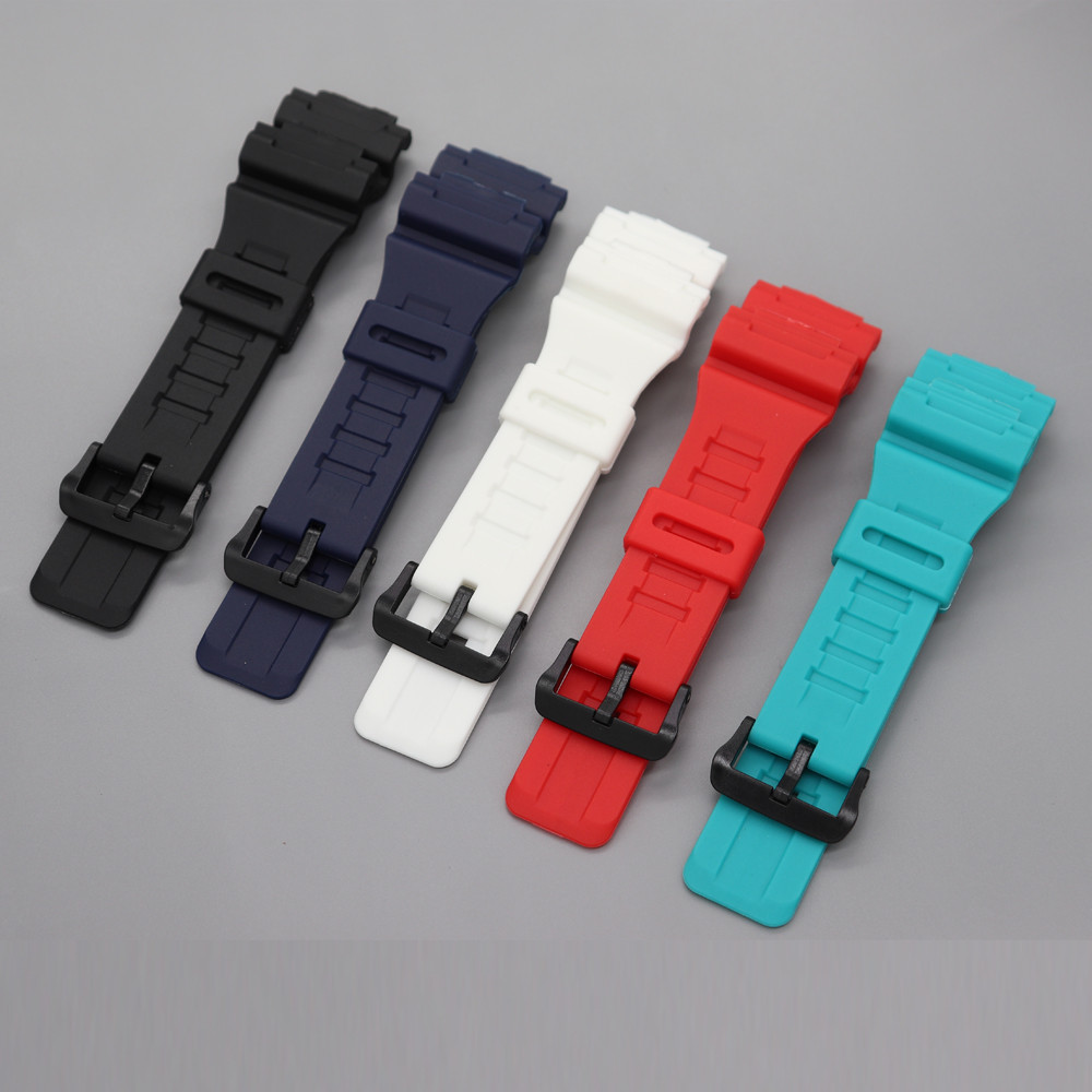 สายคล้องคอเรซิ่นสีดํา Matte สายคล้อง AQS810W/AEQ-110W/W-735H นาฬิกาอุปกรณ์เสริม HAVB