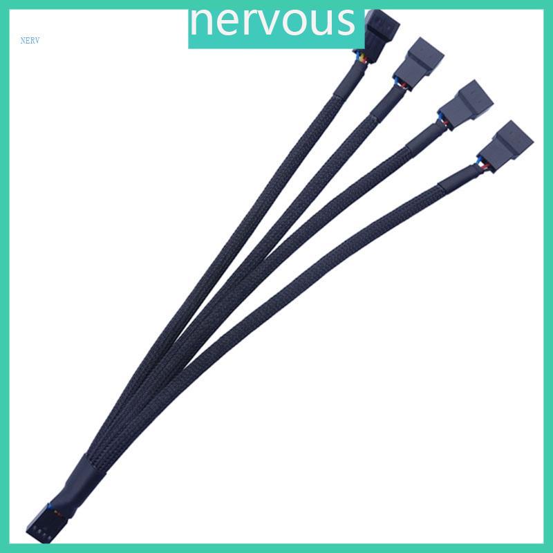 NERV Case Fan Power Splitter Hub 4 Pin ถึง 4 Way Cable เมนบอร์ด CPU PWM Expansi