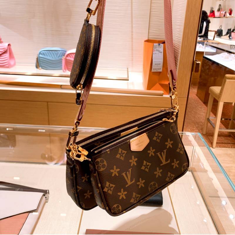 Dio Gucci Cool Qi cucci กระเป๋าผู้หญิงหนังแท้ Presbyopic Three-in-One Mahjong Bag Webbing Shoulder C