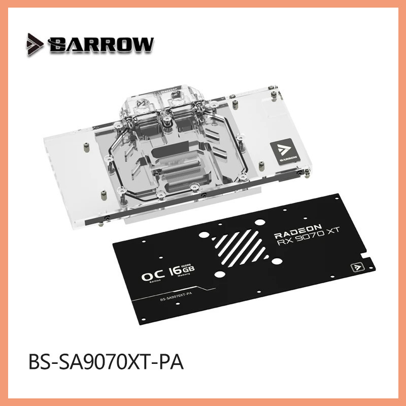 BARROW GPU Water Block สําหรับ Sapphire NITRO + RX 9070 XT ทองแดงหม้อน้ําระบายความร้อน BS-SA9070XT-P