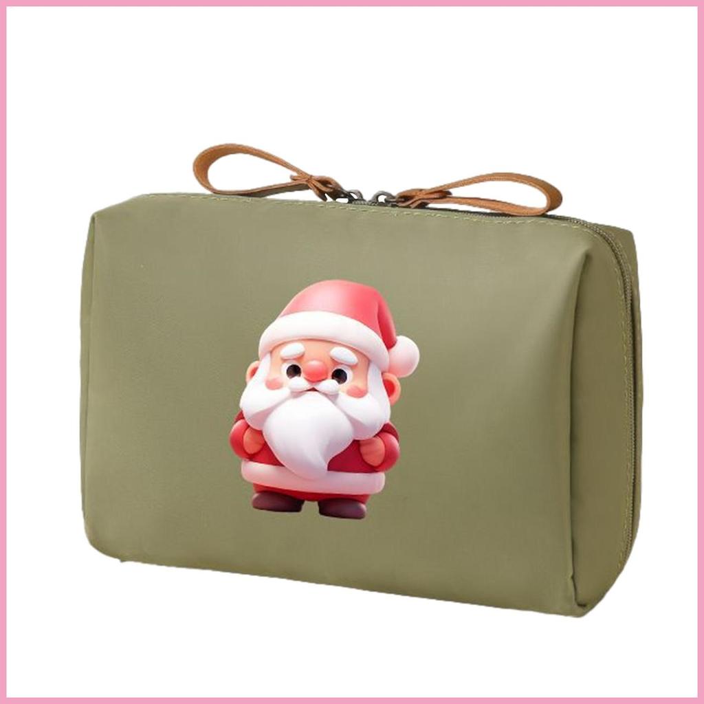กระเป๋าเครื่องสําอาง Santa Claus Storage Case แบบพกพากันน้ํากระเป๋าคริสต์มาสสําหรับวันหยุดท่องเที่ยว