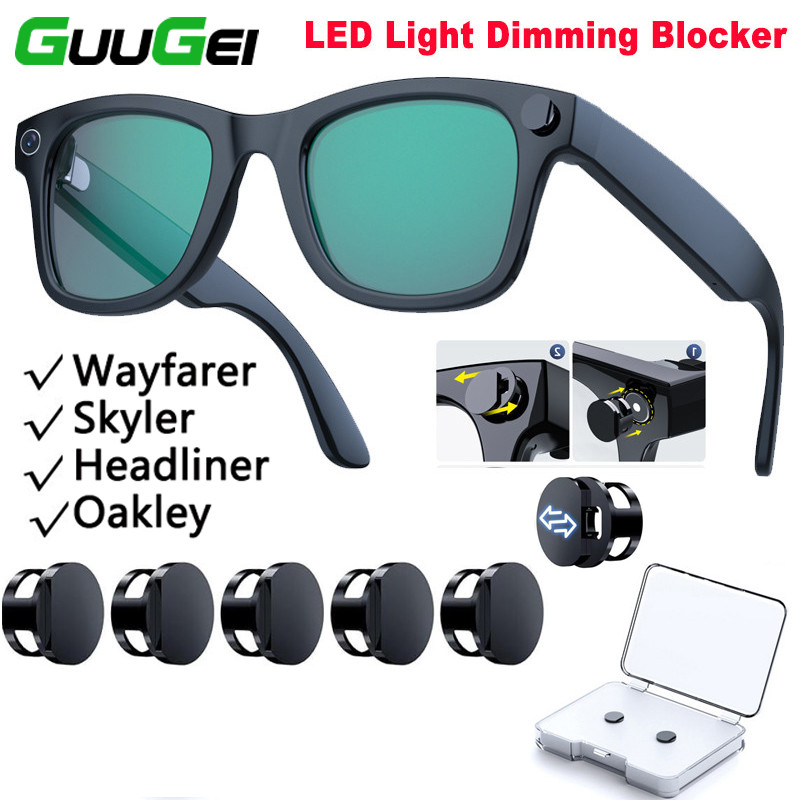 2/4/6Pcs สติกเกอร์กันแสง LED Rayban Meta Oakley/Wayfarer/Skyler/Headliner Glasses Camera Light Cover