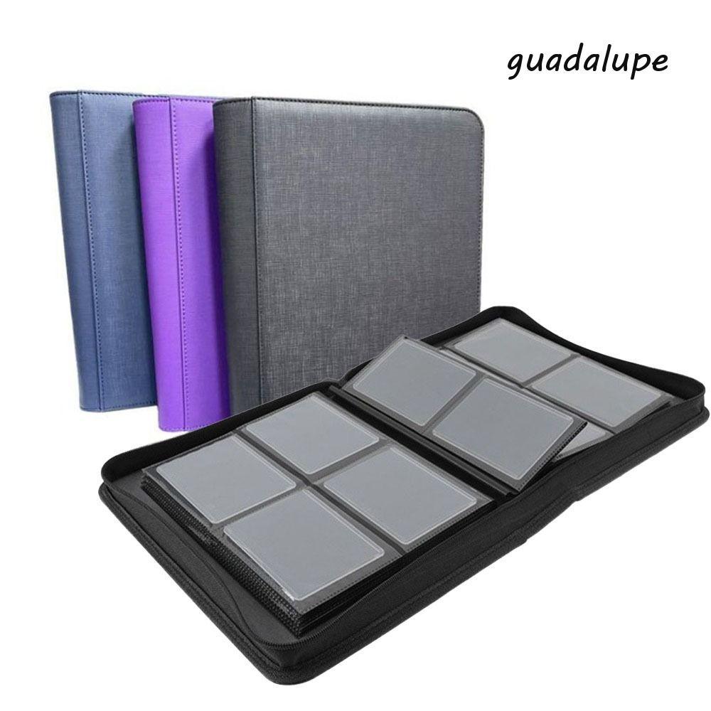 GUADALUPE1 Toploader Binder, PU 4 Pocket Toploader อัลบั้ม,ทนทาน 112 Toploader กระเป๋าสองด้านกันน้ํา