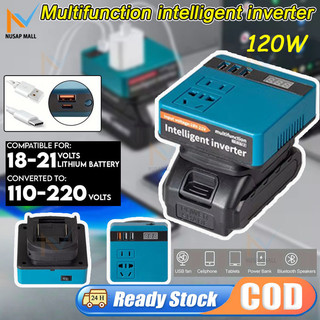 18V Portable Mini Intelligent Inverter Power Converter Power Station Generator 120W To 220VA PINSEN