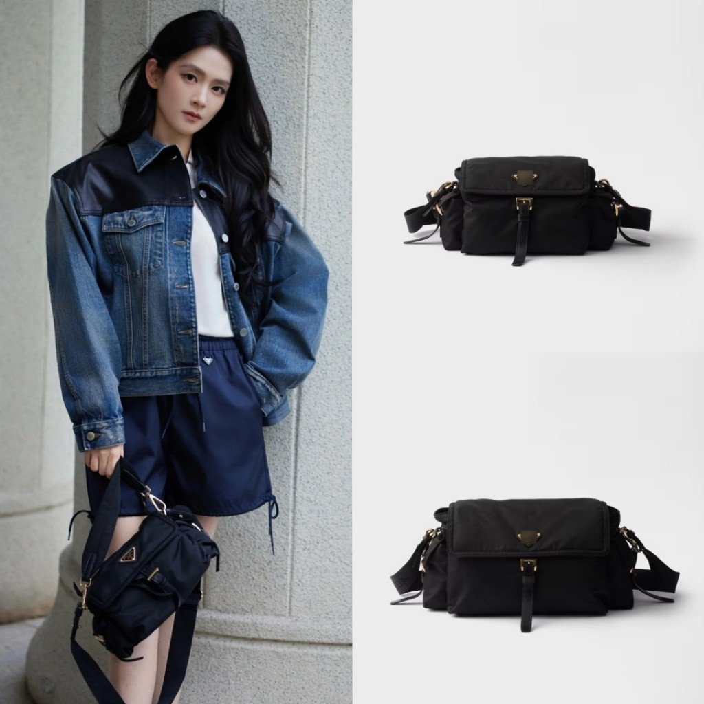 【พรีออเดอร์ 15 วัน】PPP 1BD394 สินค้าแบบยูนิเซ็กส์ กระเป๋าสะพายข้าง Nylon 30*14*10/37.5*19*12cm