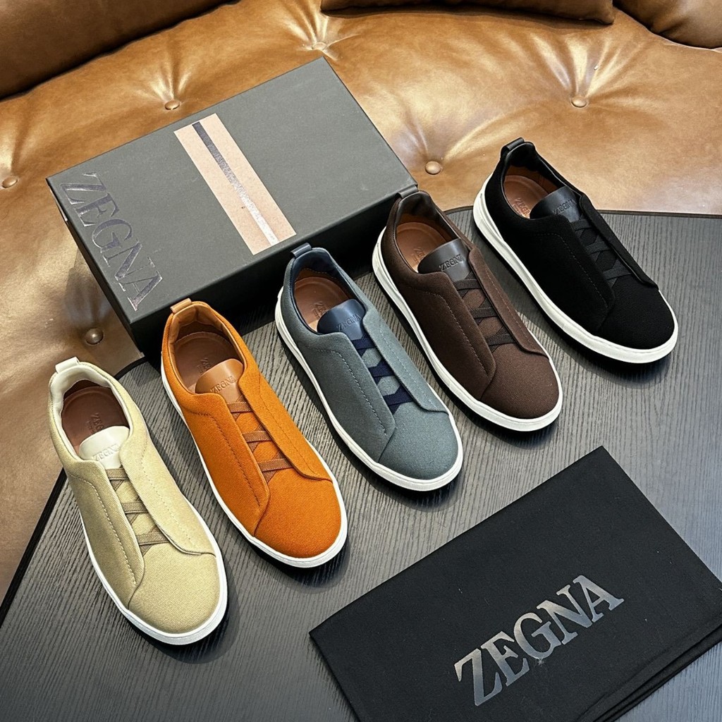ZEGNA รองเท้ากีฬากลางแจ้งแบนผู้ชาย
