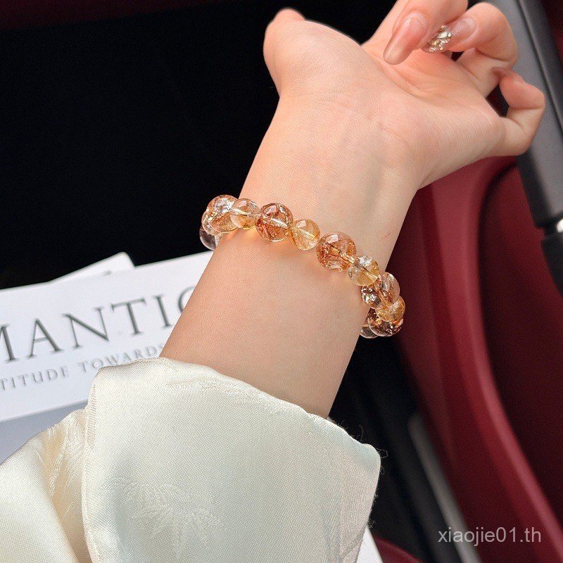 ดอกไม้สีเหลืองหญิงคอลลาเจนต้นฉบับมั่งคั่งมือมือทองฟอยล์ฝั่งคริสตัลสไตล์สีเหลืองหรูหราธรรมชาติสตริงสี