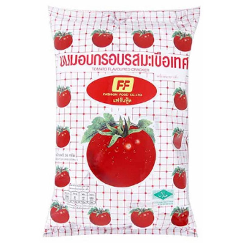 เอฟเอฟขนมอบกรอบรสมะเขือเทศ 58กรัม FF Tomato Flavoured Cracker 58g. [หมายเลขบาร์โค้ด 8850412374167 ]