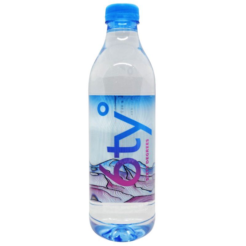 [สินค้าส่งด่วน] ซิกตี้ ดีกรี น้ำแร่ธรรมชาติ 520 มล. แพ็ค 12 6TY DEGREES MINERAL WATER 520 ML PACK 12