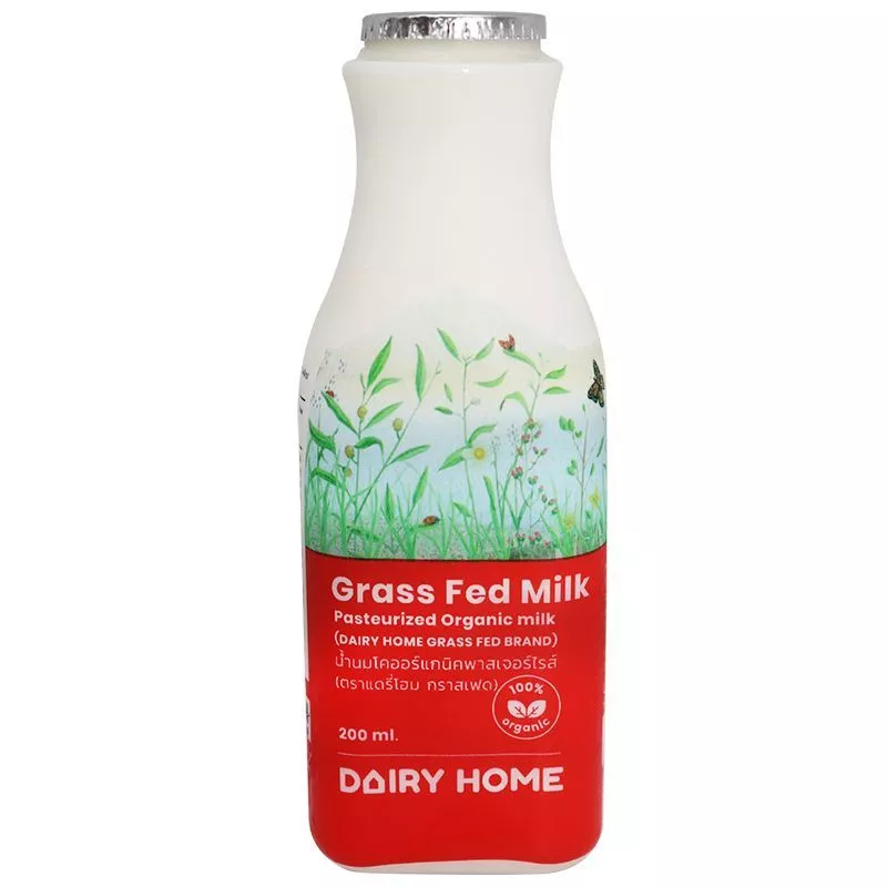 แดรี่โฮมนมสดกราสเฟด 200ซีซี Daily Home Pasteurized Grass Fed Milk 200cc. [หมายเลขบาร์โค้ด 8858709100154 ]