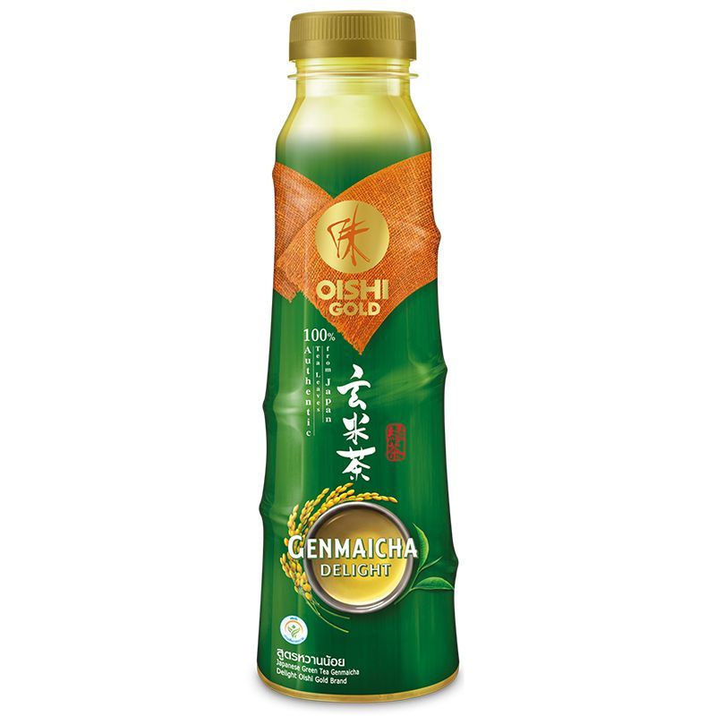 โออิชิโกลด์เครื่องดื่มชาเขียวญี่ปุ่นเก็นไมฉะสูตรน้ำตาลน้อย 400มล Oishi Genmaicha Delight 400ml [บาร์โค้ด 8854698014397]