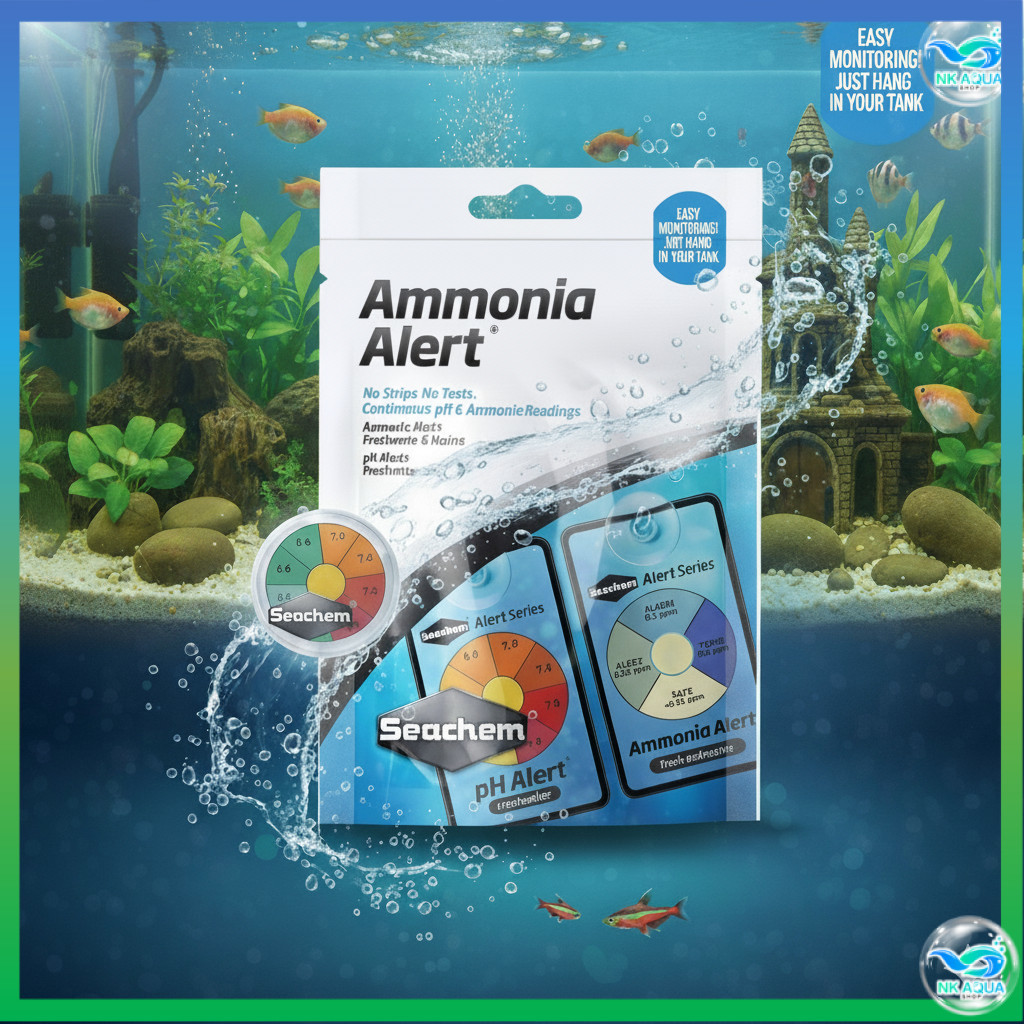 Seachem Ammonia Alert® Ammonia Alert® แถบเตือนวัดค่าแอมโมเนียในตู้ปลา ใช้ได้ทั้งตู้น้ำจืดและน้ำทะเล