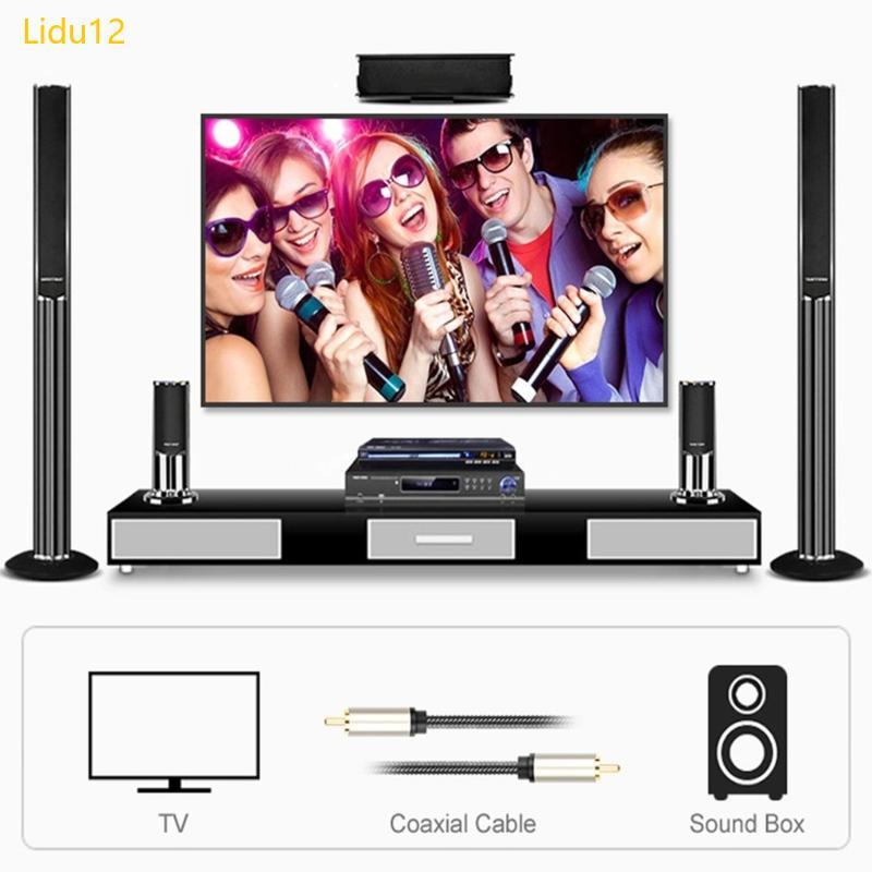 Lidu12 ดิจิตอลสายโคแอกเซียล 24K Gold Plated Connectors S PDIF RCA ชายสําหรับโฮมเธียเตอร์ HDTV ซับวูฟ