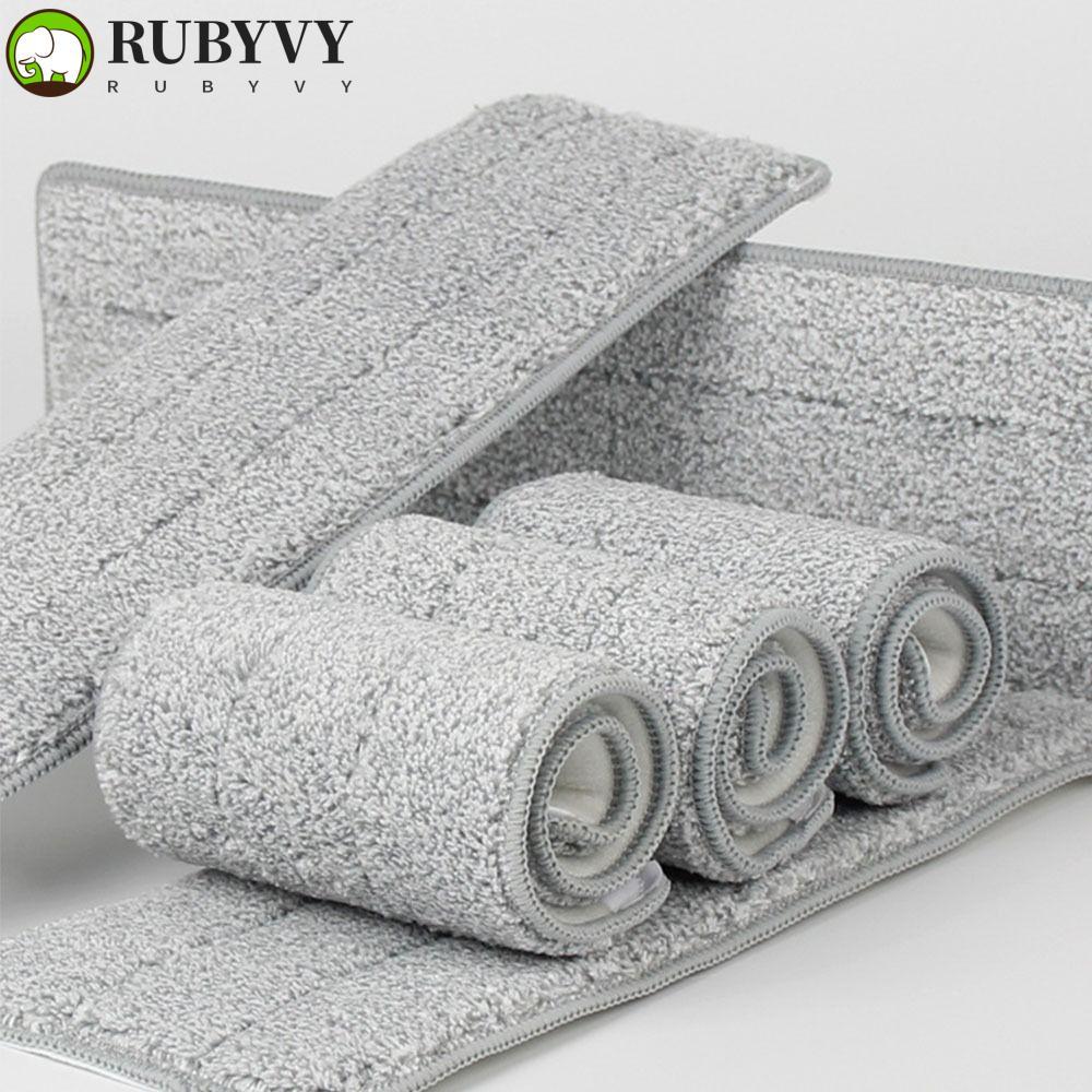 RUBYVY ผ้าม็อบถูพื้นขี้เกียจ 3 ชิ้น, ผ้าเปลี่ยนม็อบแบนไมโครไฟเบอร์ล้างทําความสะอาดได้, อุปกรณ์เสริมไม้ถูพื้นแบบถอดได้แบบใช้ซ้ําได้