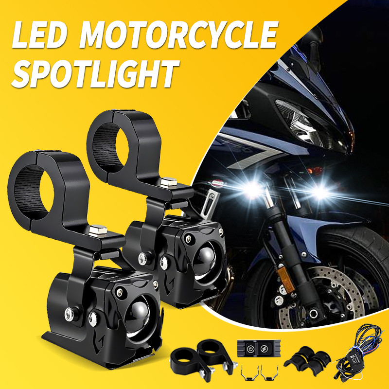 2PCS Universal Moto Spotlight LED โคมไฟด้านหน้าสําหรับ YAMAHA FZ6 FZ6FAZER FZ6N FZ6R FZ6S FZ 6 FAZER